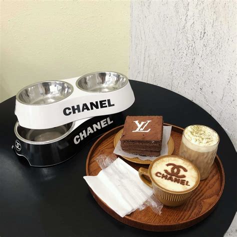 buy chanel dog bowl|designer dog collars Chanel.